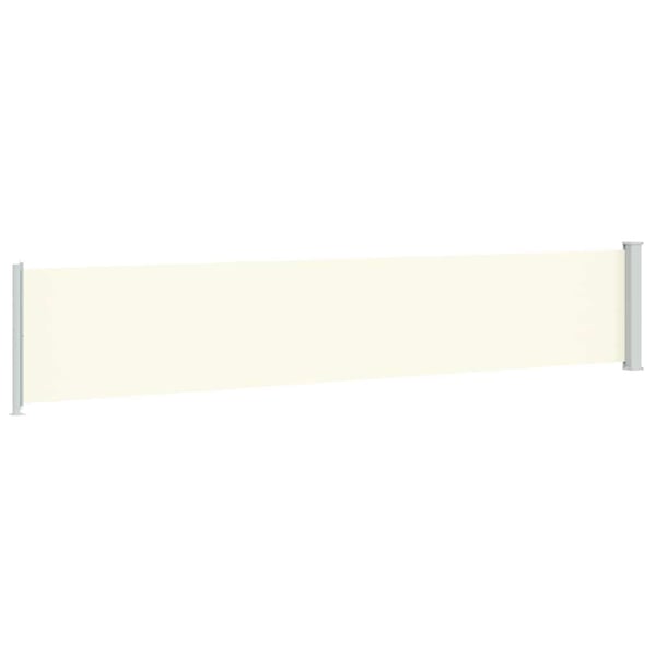 vidaXL Uttrekkbar sidemarkise 117x614 cm kremhvit