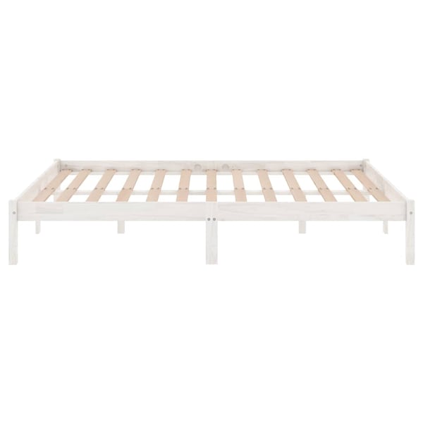 vidaXL Sengeramme hvit heltre 180x200 cm Super King