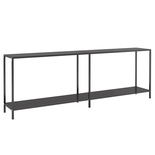 vidaXL Konsollbord svart 220x35x75,5 cm herdet glass