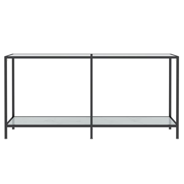 vidaXL konsolbord 160x35x75,5 cm hærdet glas hvid