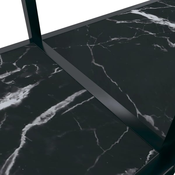 vidaXL konsolbord 140x35x75,5 cm hærdet glas sort
