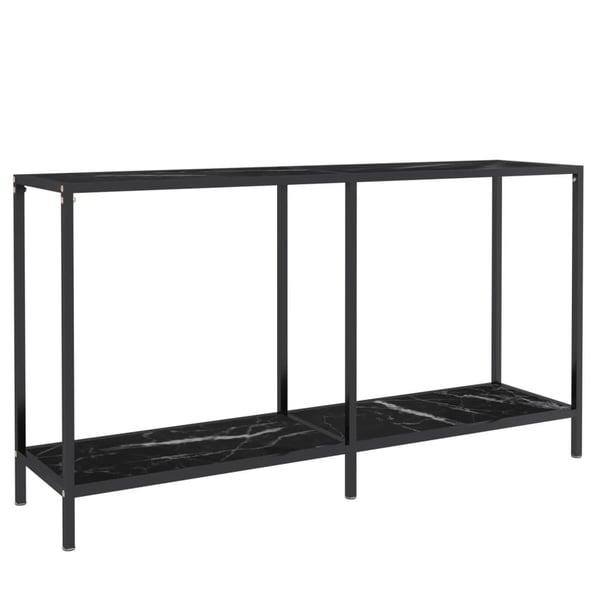 vidaXL konsolbord 140x35x75,5 cm hærdet glas sort