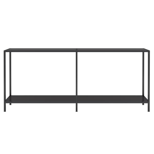 vidaXL konsolbord 180x35x75,5 cm hærdet glas sort
