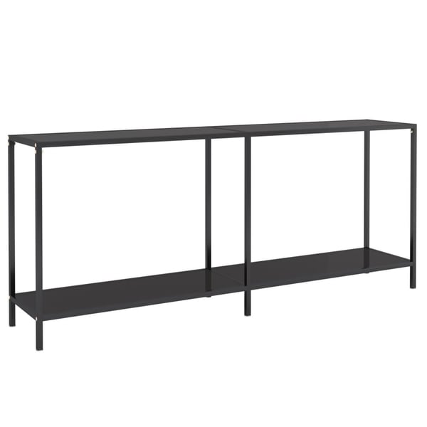 vidaXL konsolbord 180x35x75,5 cm hærdet glas sort