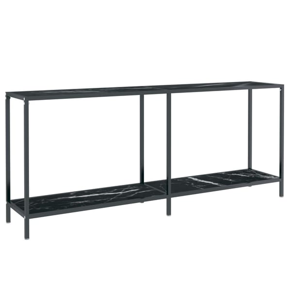 vidaXL Konsollbord svart 180x35x75,5 cm herdet glass