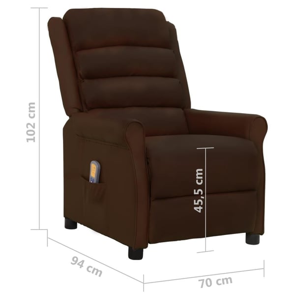 vidaXL massagestol kunstlæder brun