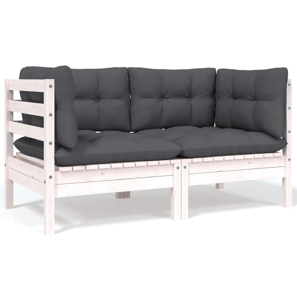 vidaXL Hagesofagruppe med puter 6 deler heltre furu
