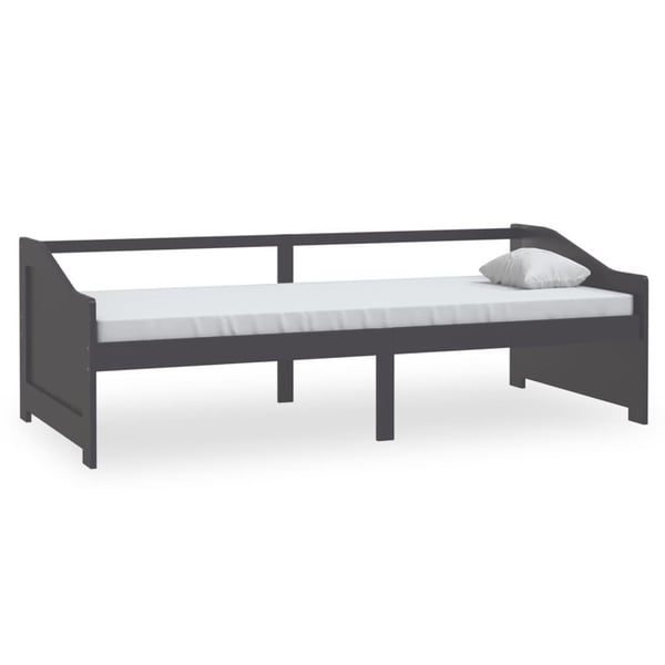 vidaXL Sengeramme 3 seter heltre furu 90x200 cm mørkegrå