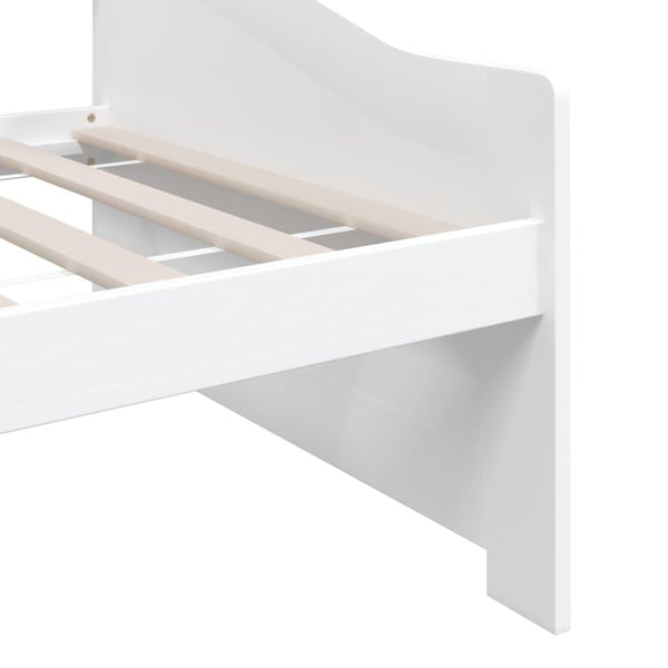 vidaXL Sengeramme 3 seter heltre furu 90x200 cm hvit