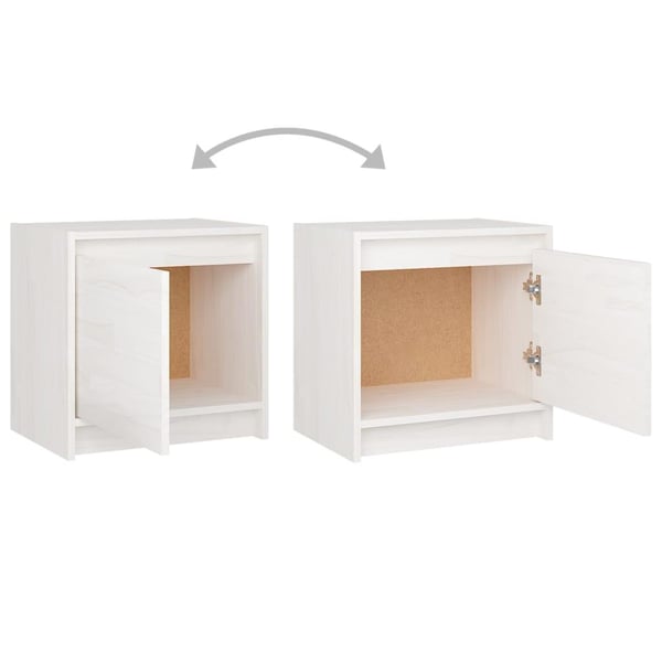 vidaXL sengeskab 40x30,5x40 cm massivt fyrretræ hvid