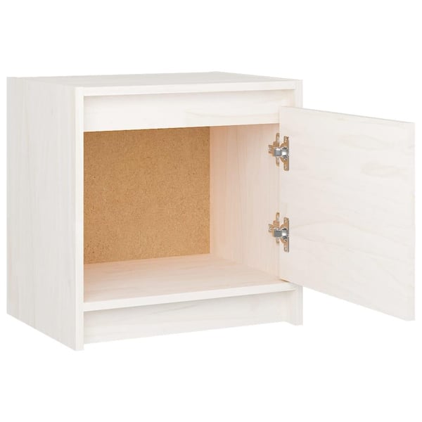 vidaXL sengeskab 40x30,5x40 cm massivt fyrretræ hvid