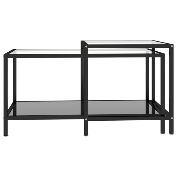 vidaXL stueborde 2 stk. hærdet glas sort