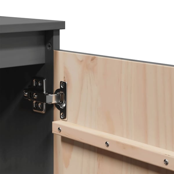vidaXL Sideskap grå 60x36x65 cm heltre furu