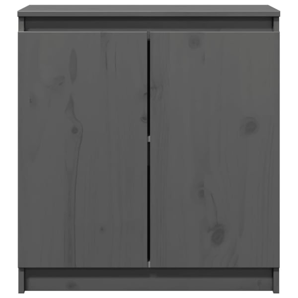 vidaXL Sideskap grå 60x36x65 cm heltre furu
