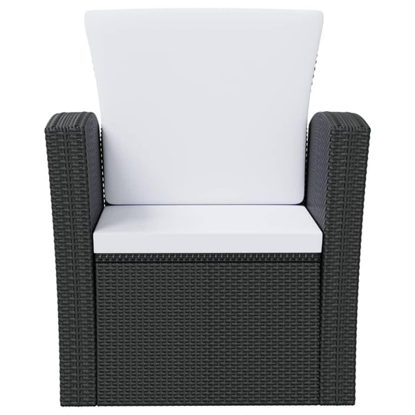 vidaXL loungesæt til haven 8 dele med hynder polyrattan sort