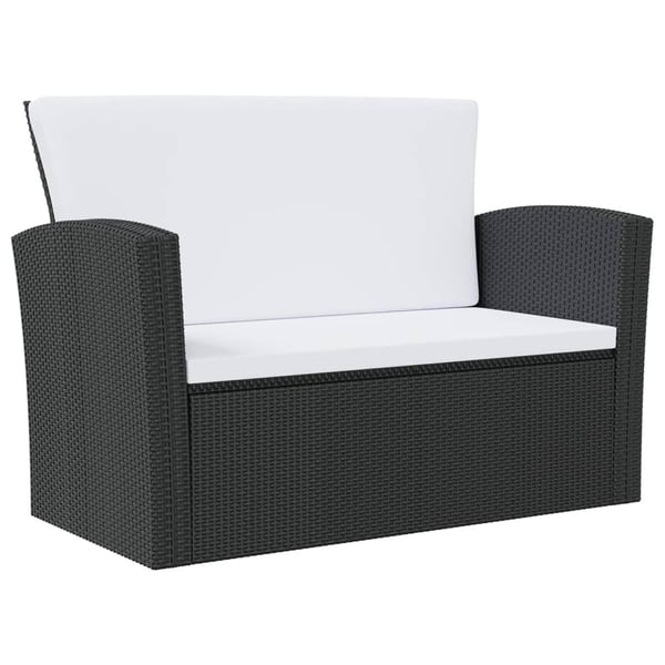 vidaXL loungesæt til haven 8 dele med hynder polyrattan sort