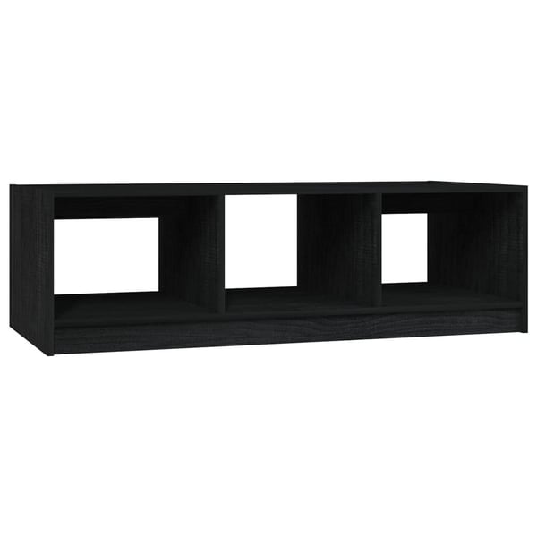 vidaXL sofabord Sort 110 x 50 x 34 cm massivt fyrretræ