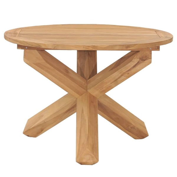vidaXL havebord Ø110x75 cm massivt teaktræ