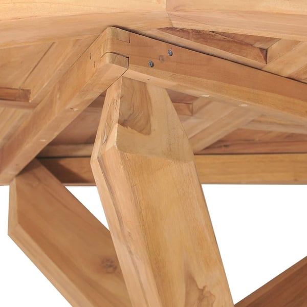 vidaXL havebord Ø110x75 cm massivt teaktræ