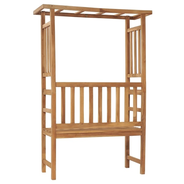 vidaXL Hagebenk med pergola 115 cm heltre teak