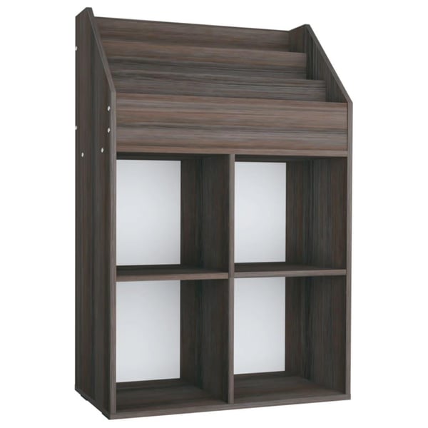 vidaXL magasinholder til børn 71x30x114 cm spånplade grå og sonoma-eg