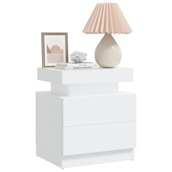 vidaXL sengebord 45x35x52 cm spånplade hvid