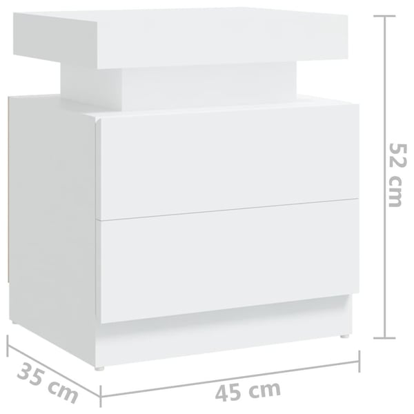vidaXL sengebord 45x35x52 cm spånplade hvid