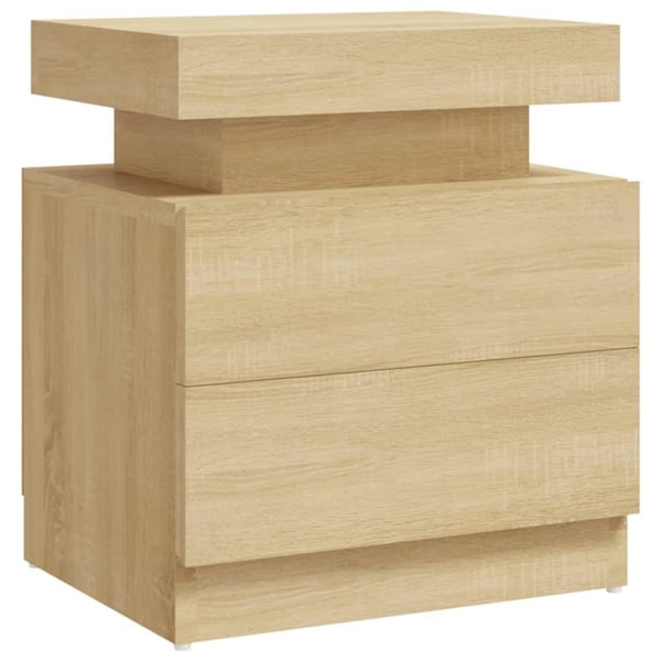 vidaXL sengeskab 45x35x52 cm spånplade sonoma-eg