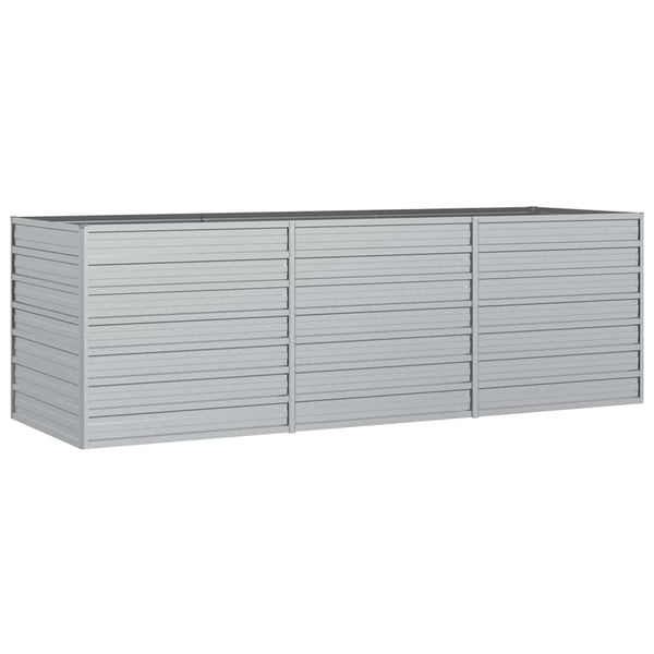 vidaXL Høybed 240x80x77 cm galvanisert stål sølv