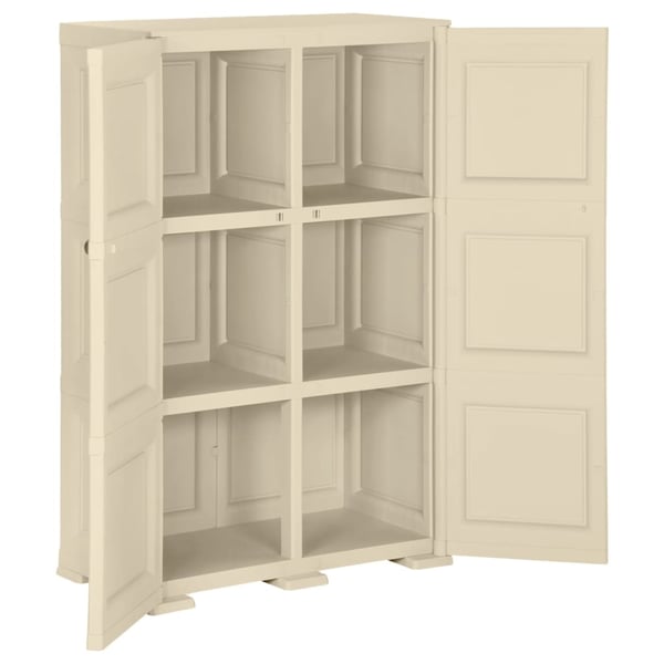 vidaXL Plastskåp 79x43x125 cm träimitation kaninvit