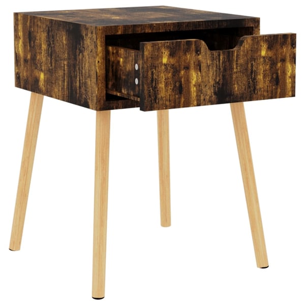 vidaXL sengeborde 2 stk. 40x40x56 cm spånplade røget eg