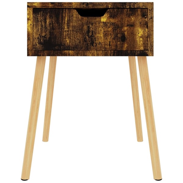 vidaXL sengeborde 2 stk. 40x40x56 cm spånplade røget eg