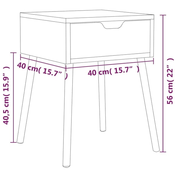 vidaXL Nattbord 2 stk betonggrå 40x40x56 cm sponplate