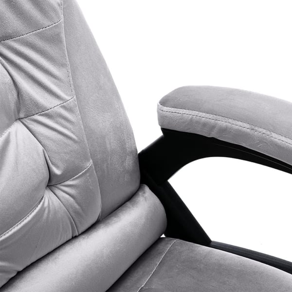 vidaXL kontorstol med massagefunktion fløjl lysegrå