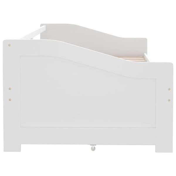 vidaXL Sengeramme 3 seter med skuffer heltre furu 90x200 cm hvit