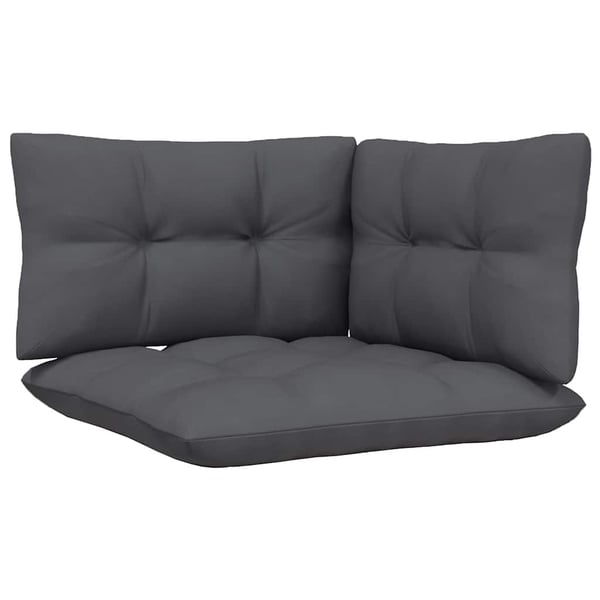 vidaXL Hagesofagruppe med puter 3 deler svart heltre furu