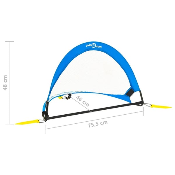 vidaXL børnefodboldmål 2 stk. med opbevaringstaske 75,5x46x48 cm