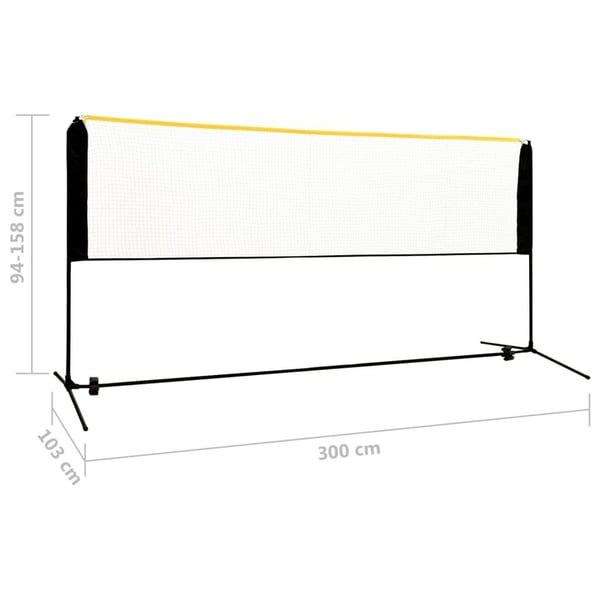 vidaXL justerbart badmintonnet 300x103x94-158 cm metal
