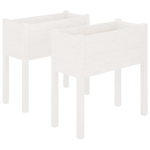 vidaXL plantekasser 2 stk. 70x31x70 cm massivt fyrretræ hvid