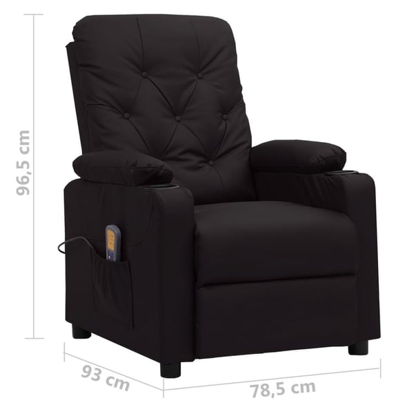 vidaXL Massagefåtölj svart konstläder