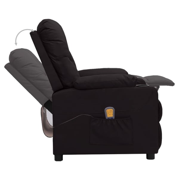 vidaXL Massagefåtölj svart konstläder