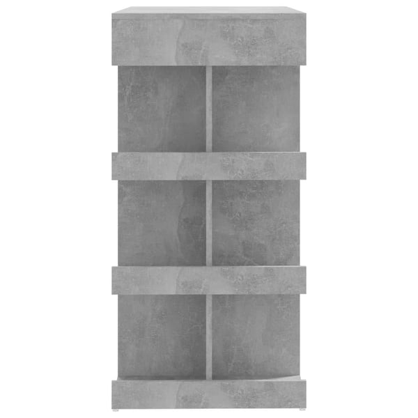 vidaXL Barbord oppbevaringsstativ betonggrå 100x50x101,5 cm sponplate