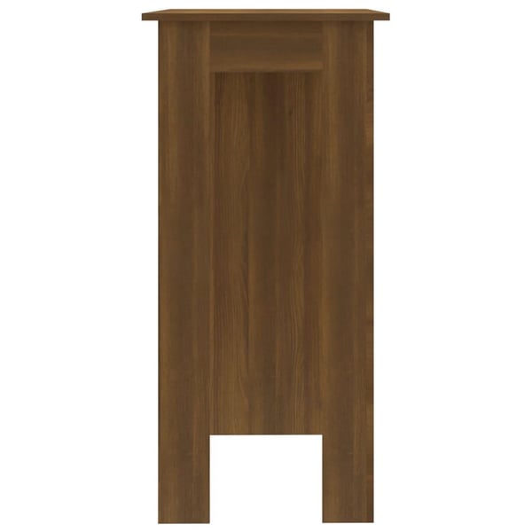 vidaXL Barbord med hylle brun eik 102x50x103,5 cm