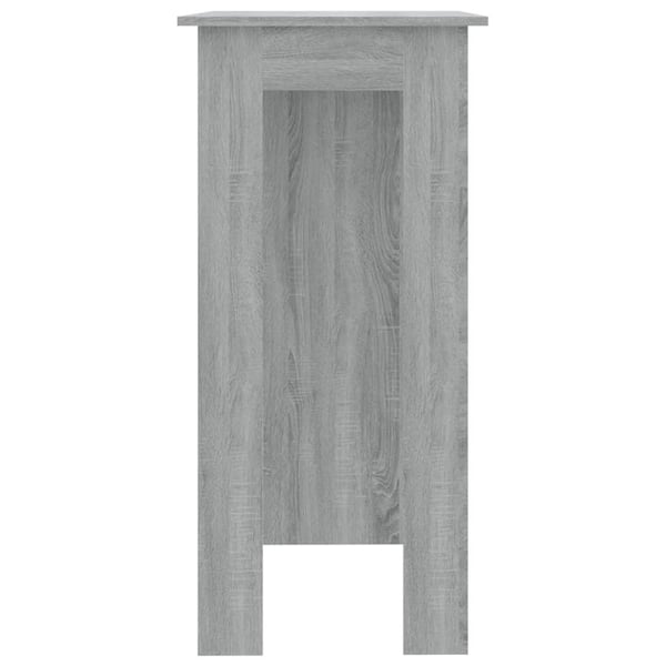 vidaXL Barbord med hylle grå sonoma eik 102x50x103,5 cm sponplate