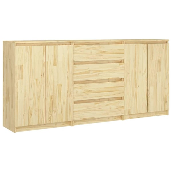 vidaXL Sideskap 3 stk heltre furu