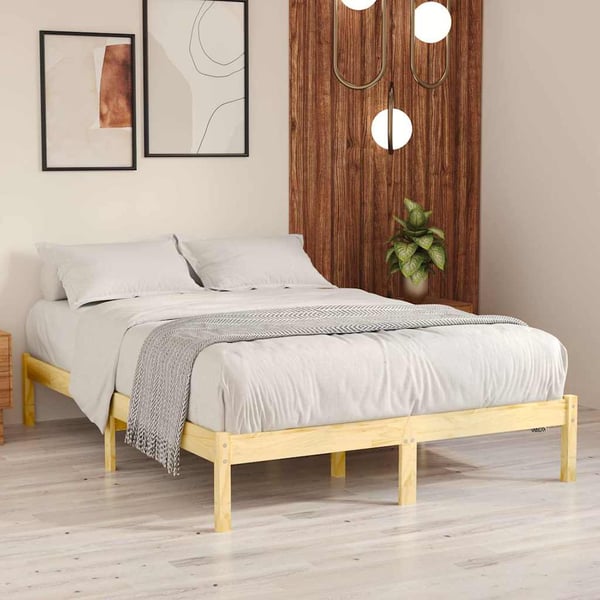 vidaXL sengeramme 135x190 cm massivt træ