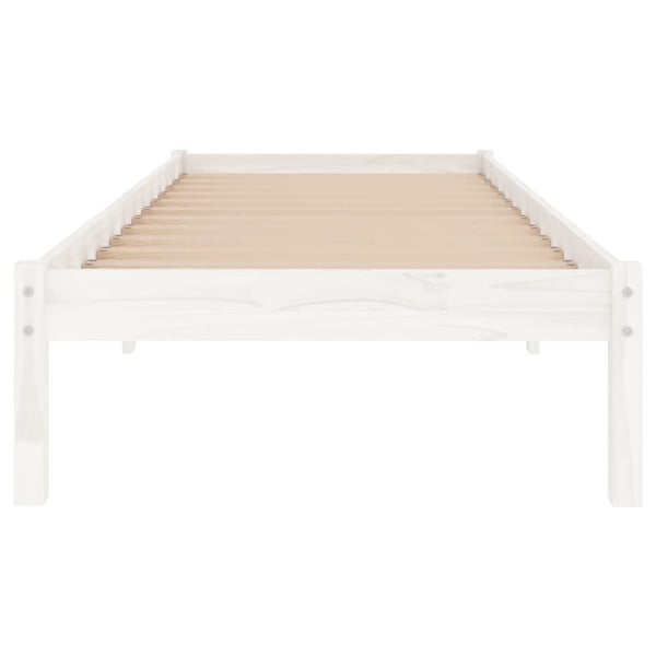 vidaXL Sengeramme hvit heltre furu 90x200 cm