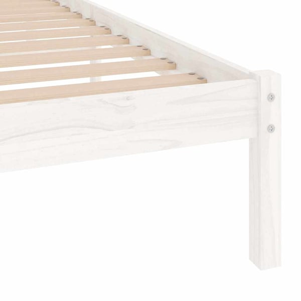 vidaXL Sengeramme hvit heltre furu 90x200 cm