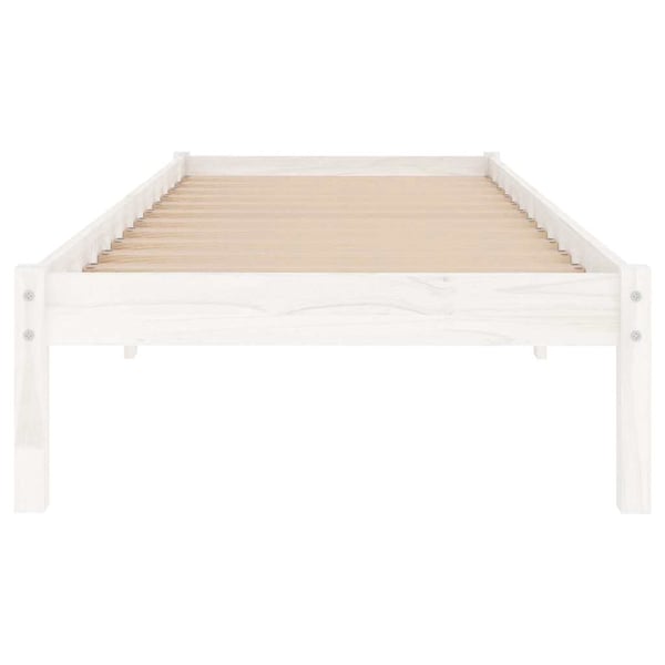 vidaXL sengeramme 90x190 cm Single massivt træ hvid