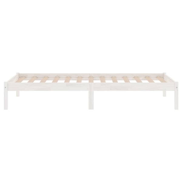 vidaXL sengeramme 90x190 cm Single massivt træ hvid